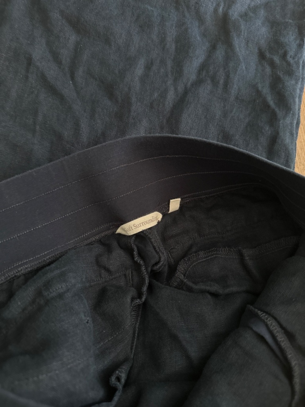 Soft surroundings navy linen pants - Picture 3 of 3